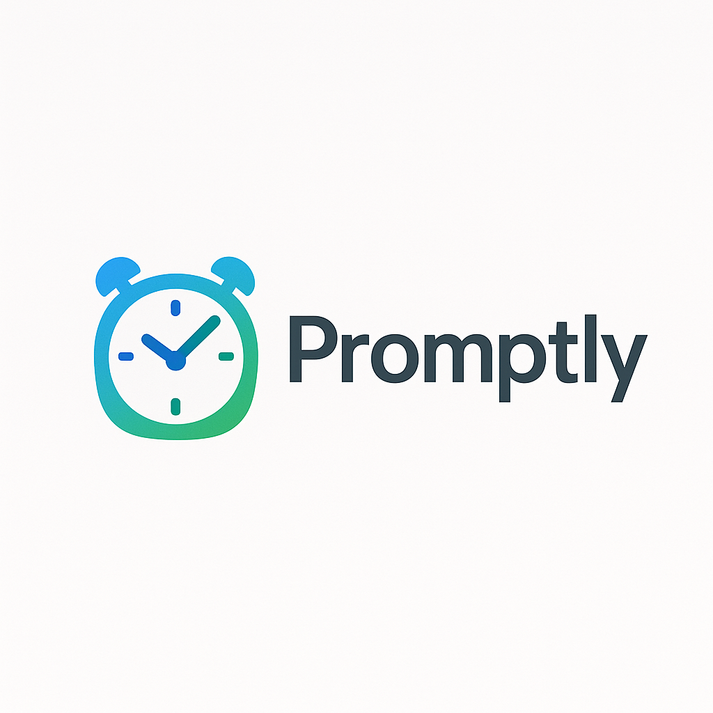 Promptly app interface showing intelligent reminders and clean design